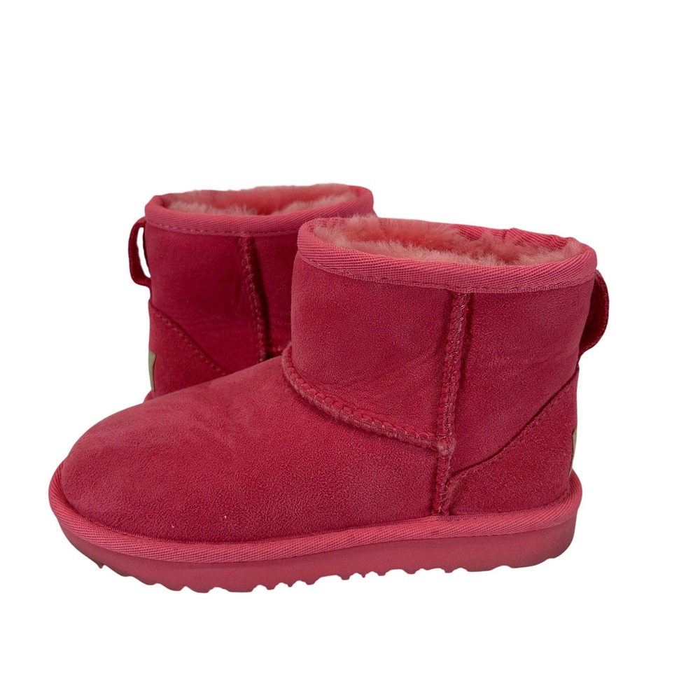 UGG Classic II Mini Toddler Pink Suede Shearling Boots 1017715T Size 12